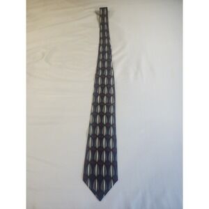 Vintage Insignia Men's Necktie Geometric Red Gold & Gray Silk Made In The USA